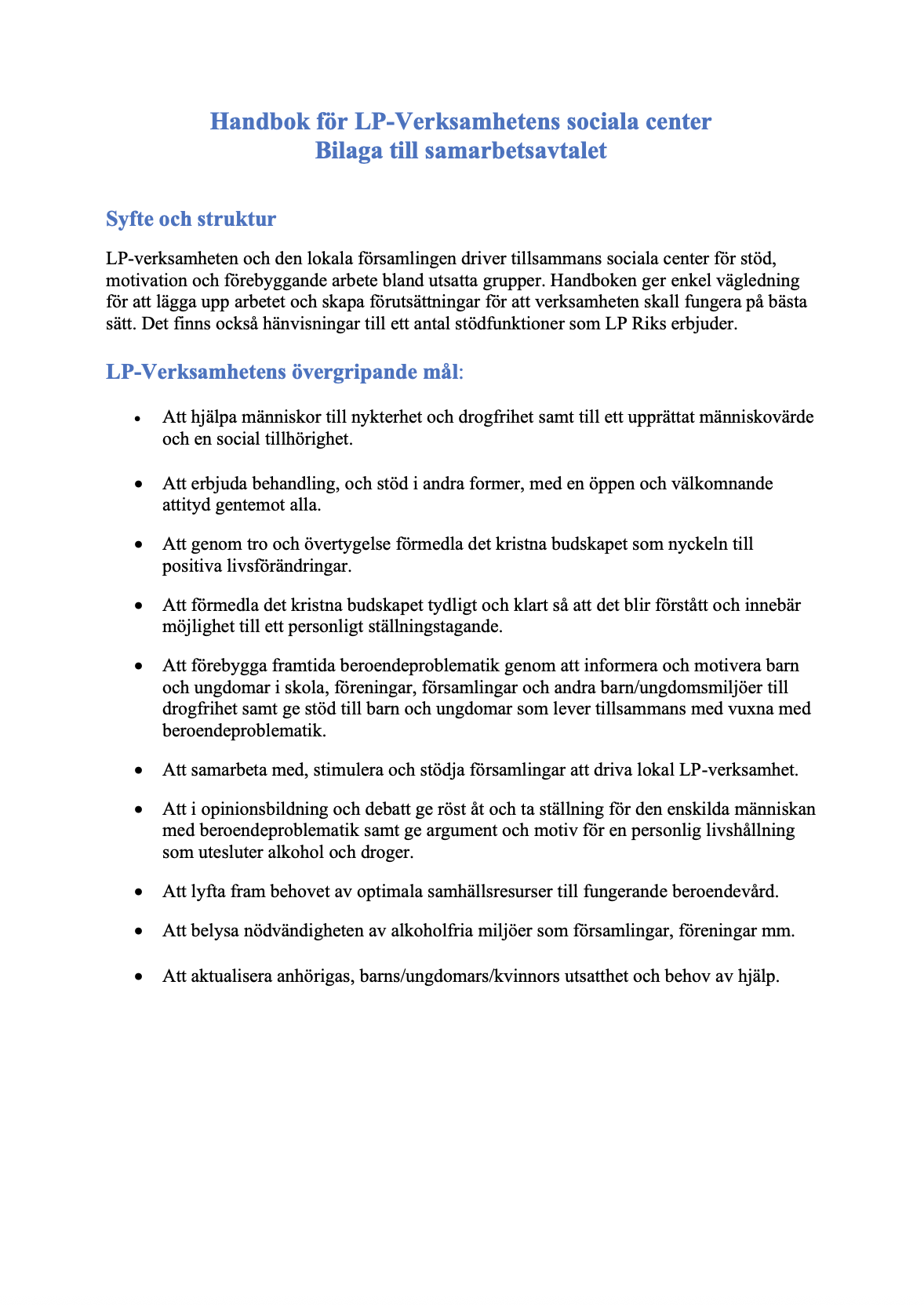 Handbok att driva ett socialt center i samarbete med LP